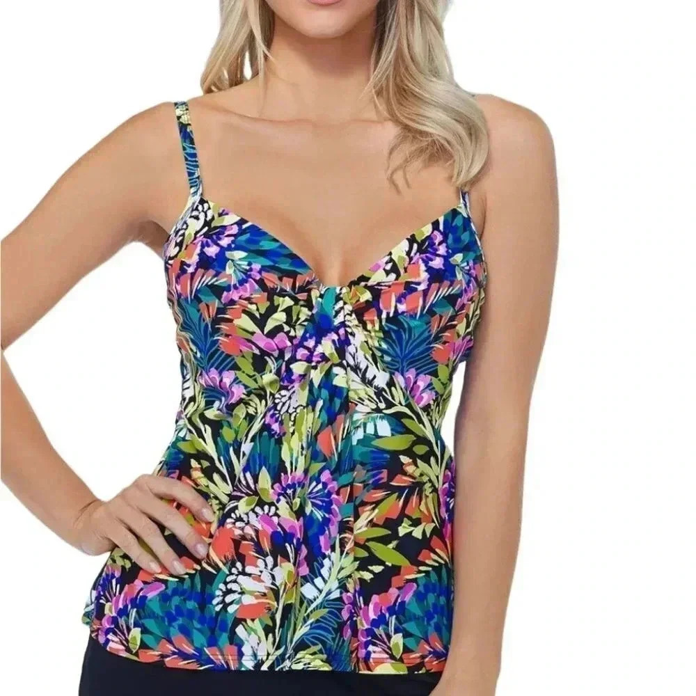 Island Escape Waterfall Gardens Printed Underwire Tankini